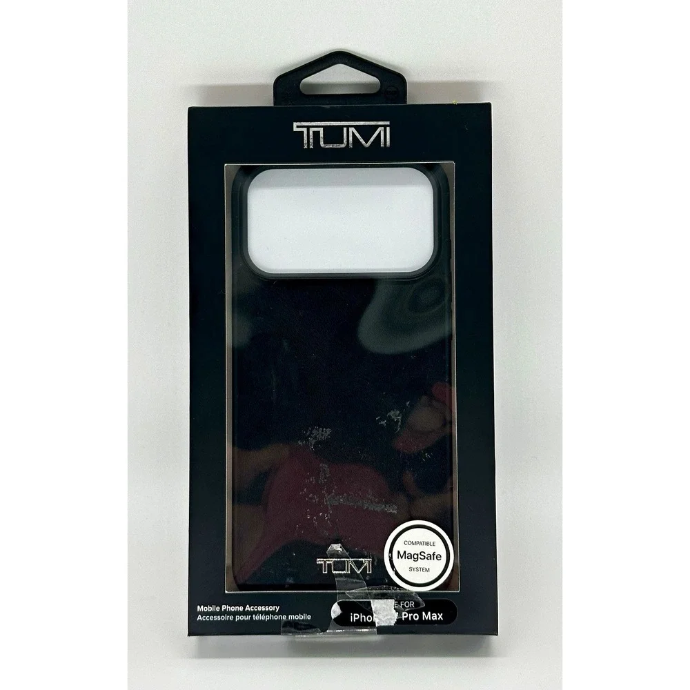 TUMI iPhone 17 Pro Max MagSafe Genuine Leather Protective Case Black New